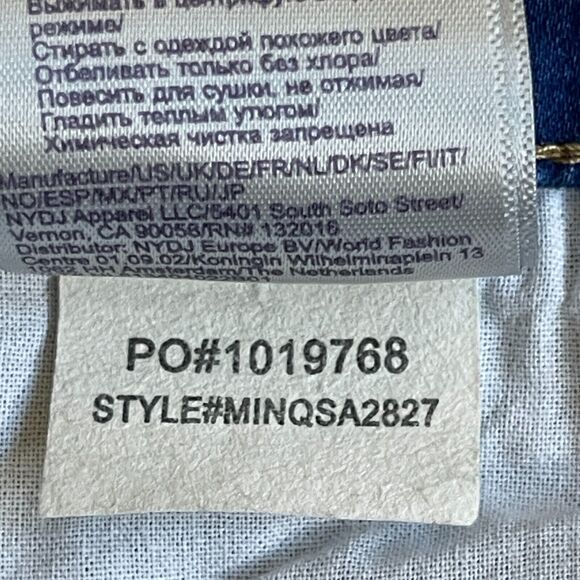 NYDJ Sheri Slim Pants Women Size 16 Blue Pockets Button Snap Fly Stretch - Picture 10 of 14